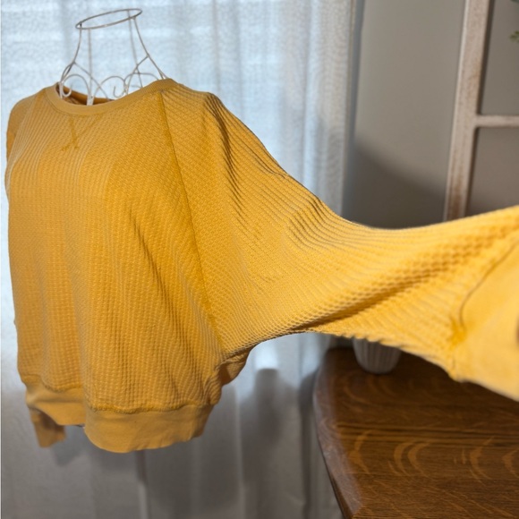 Time & True Yellow Waffle Knit Sweater - Picture 5 of 5